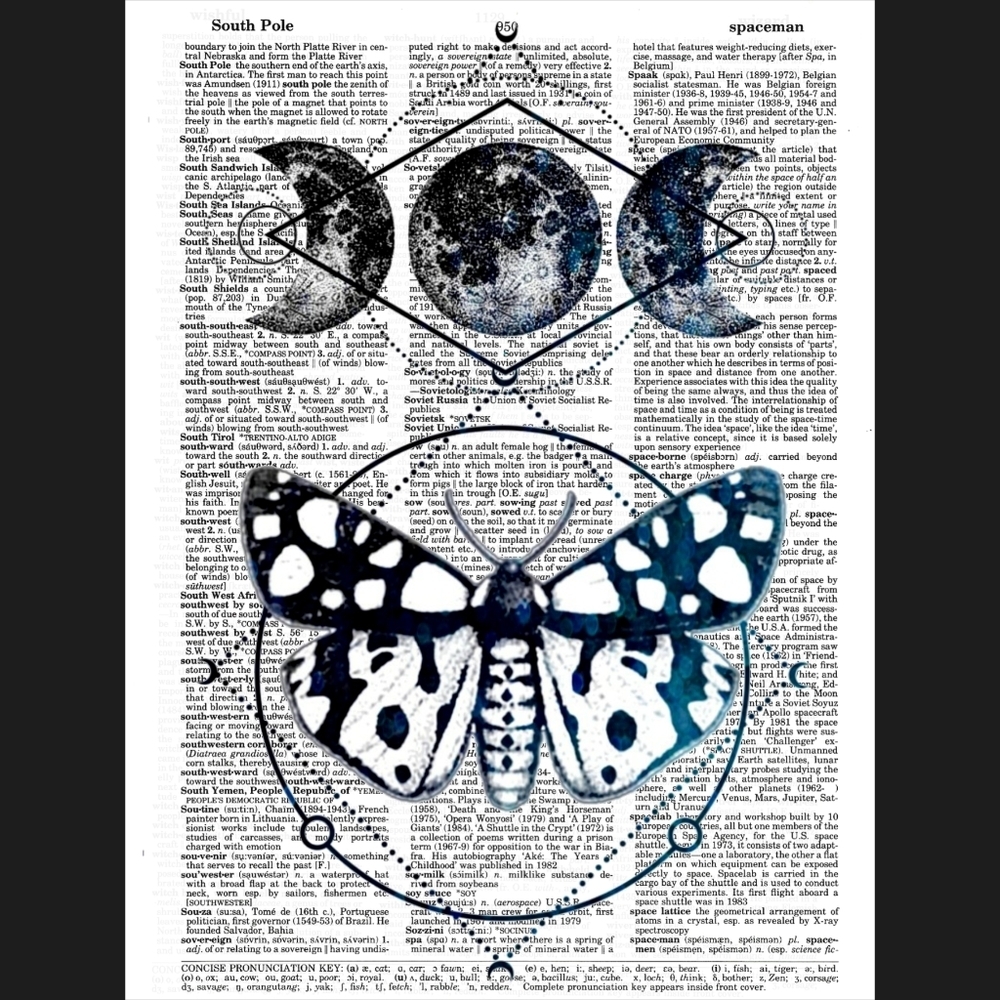 Moon Moth Sacred Geometry Spirityal Dictionary Art Print